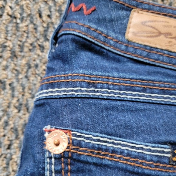 Luxury Women's Denim from Seven7 Copper Studs, Red Stitched Accents - Picture 9 of 16